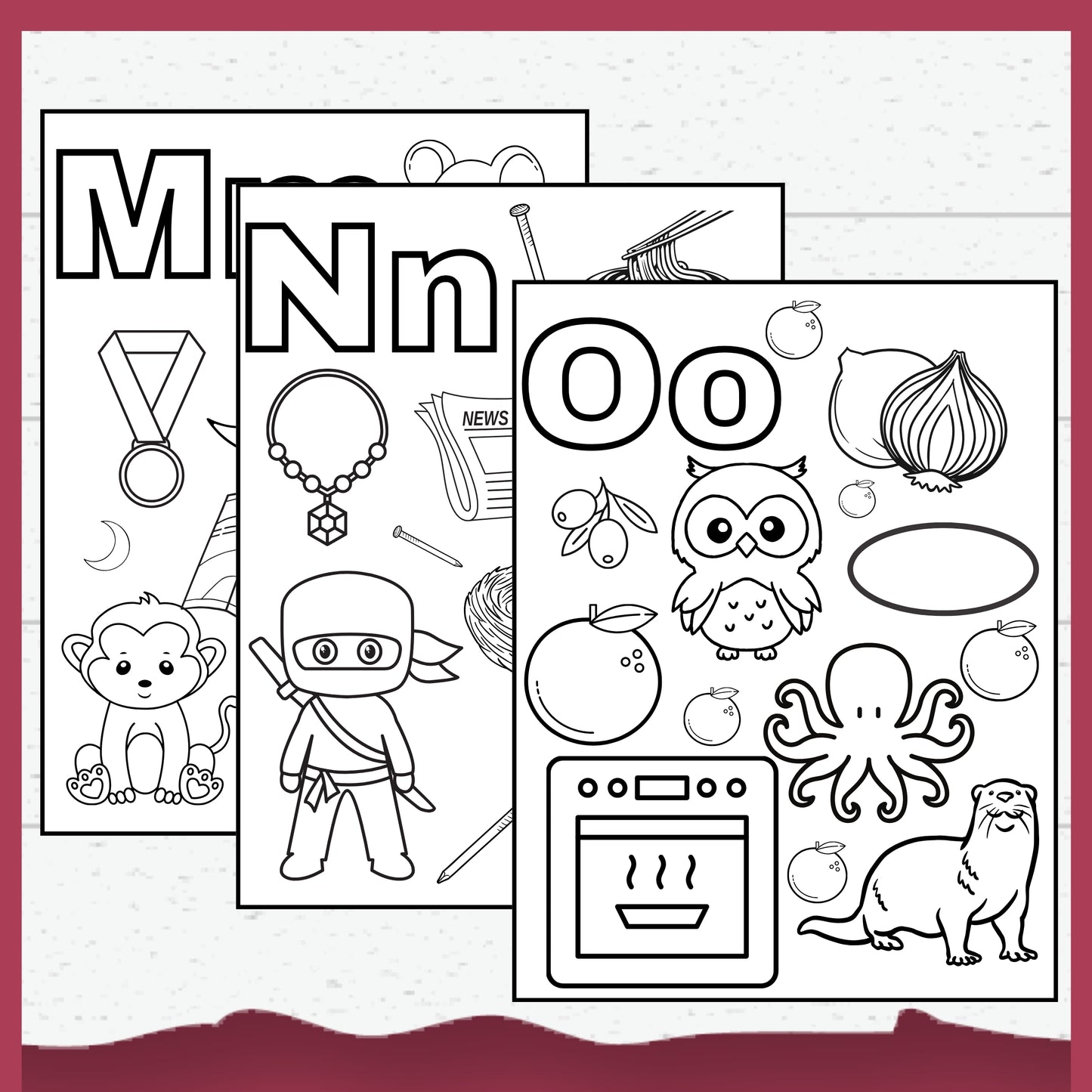 Alphabet Colouring Pages for Toddlers, Pre-schoolers Learning Activity Pages