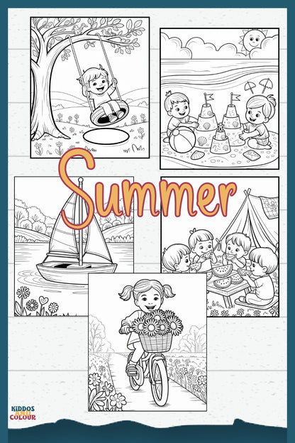 60+ Nature & Seasons Colouring Pages for Kids, Printable Activity Pages (Digital Download)