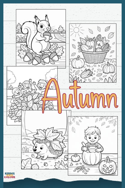 60+ Nature & Seasons Colouring Pages for Kids, Printable Activity Pages (Digital Download)