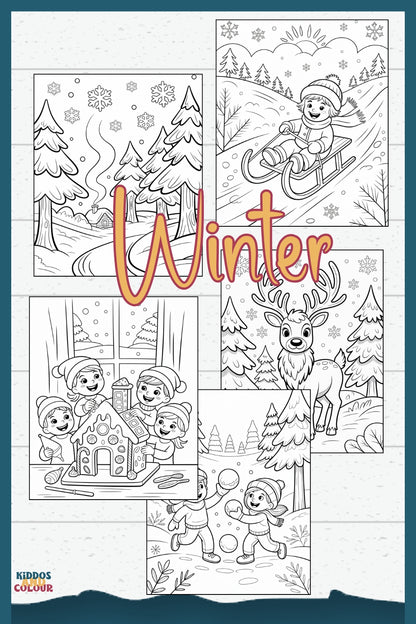 60+ Nature & Seasons Colouring Pages for Kids, Printable Activity Pages (Digital Download)