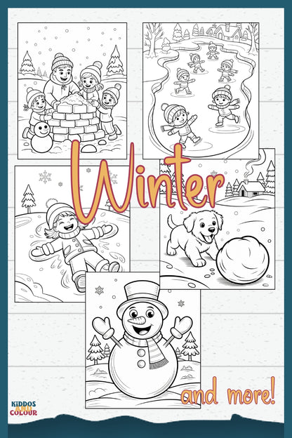 60+ Nature & Seasons Colouring Pages for Kids, Printable Activity Pages (Digital Download)