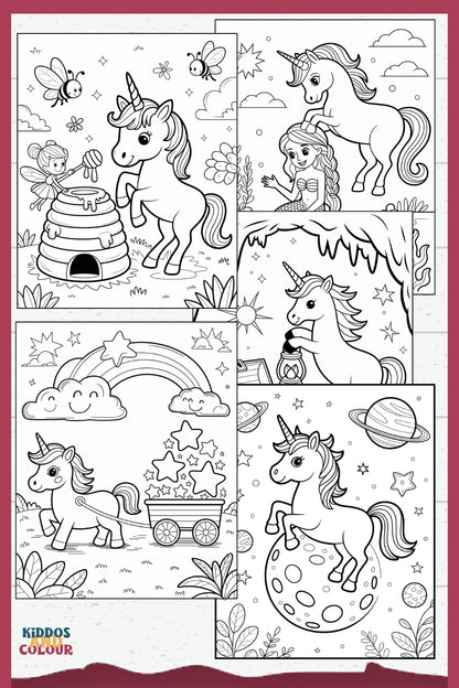 50 Unicorn Colouring Pages: Magical Colouring Book for Kids Ages 4-8 (Digital Download)