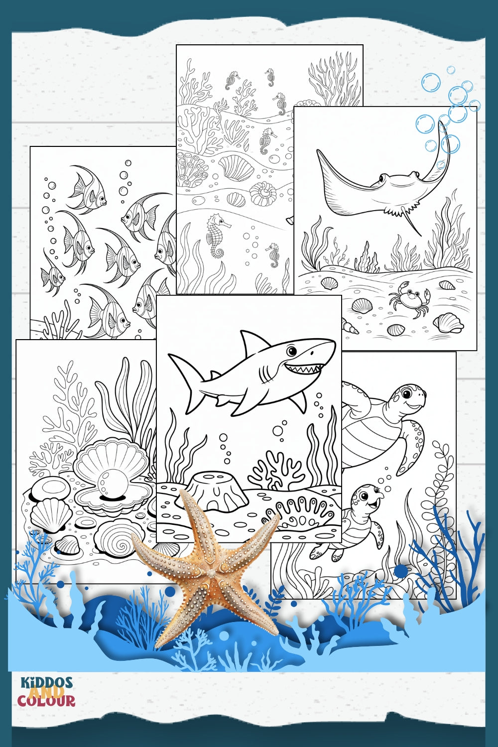 80 Under the Sea Colouring Pages for Kids aged 5-10 | Educational Ocean Activity Printable | Coral Reef