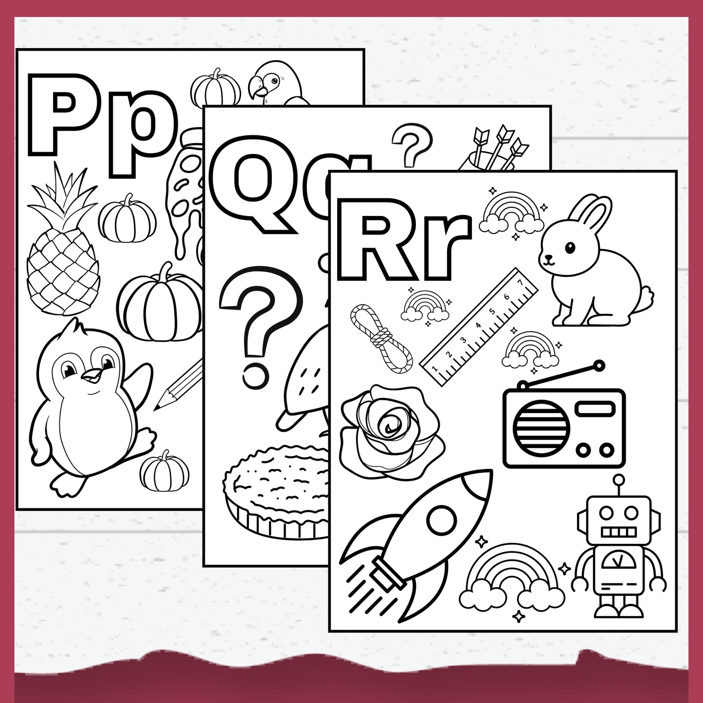 Alphabet Colouring Pages for Toddlers, Pre-schoolers Learning Activity Pages
