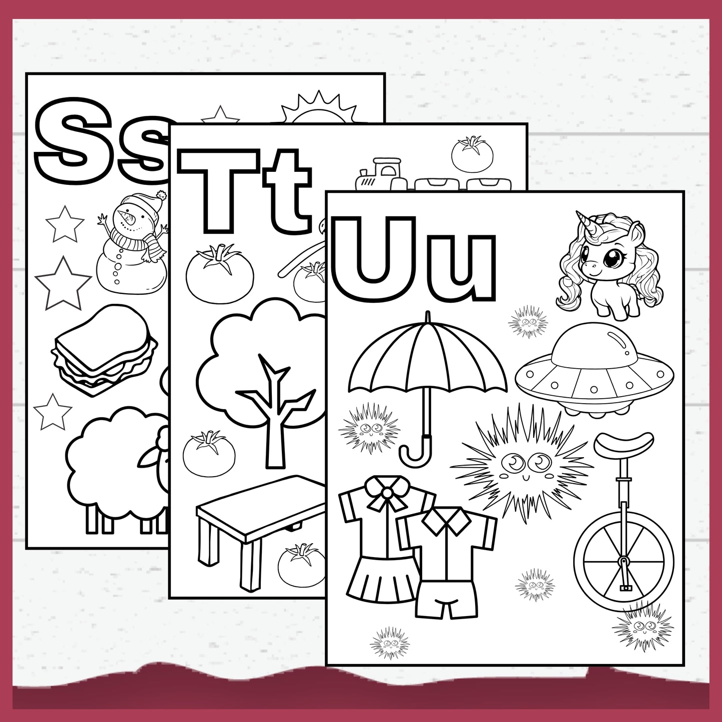 Alphabet Colouring Pages for Toddlers, Pre-schoolers Learning Activity Pages