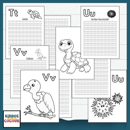 Alphabet Tracing Worksheets for Preschool | ABC Handwriting Practice Printable Activity Book