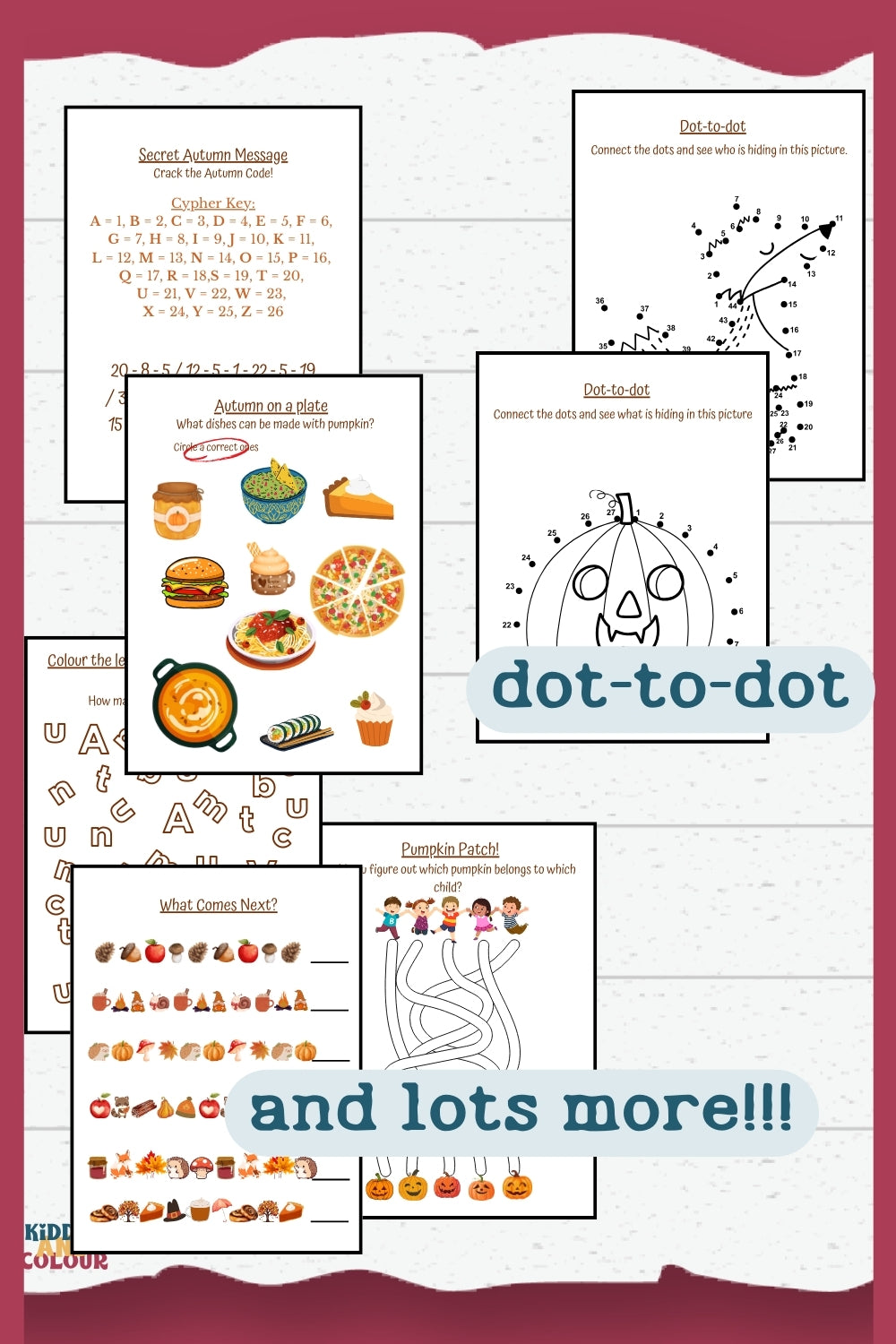Autumn Activity Book for Kids: Fall Printable Workbook (Instant Download)