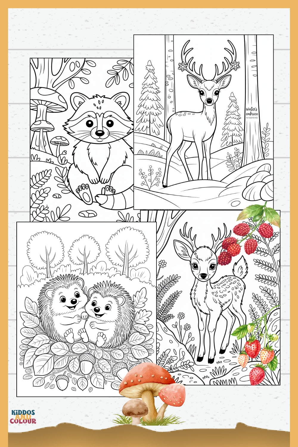 50 Woodland Animals Colouring Pages for Kids 4-12 – Printable – Deer, Fox, Owl, Squirrel, Nature Activity – Instant Download