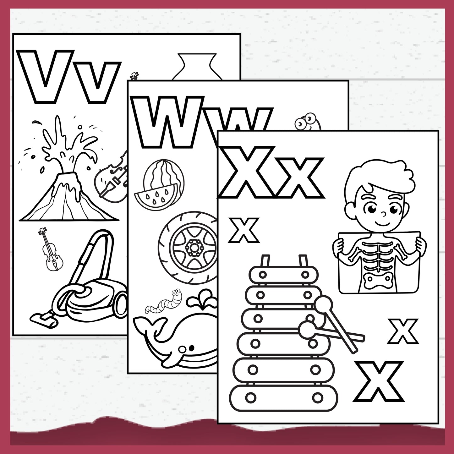 Alphabet Colouring Pages for Toddlers, Pre-schoolers Learning Activity Pages