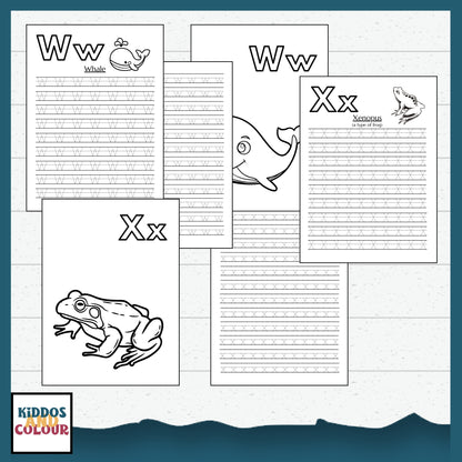 Alphabet Tracing Worksheets for Preschool | ABC Handwriting Practice Printable Activity Book