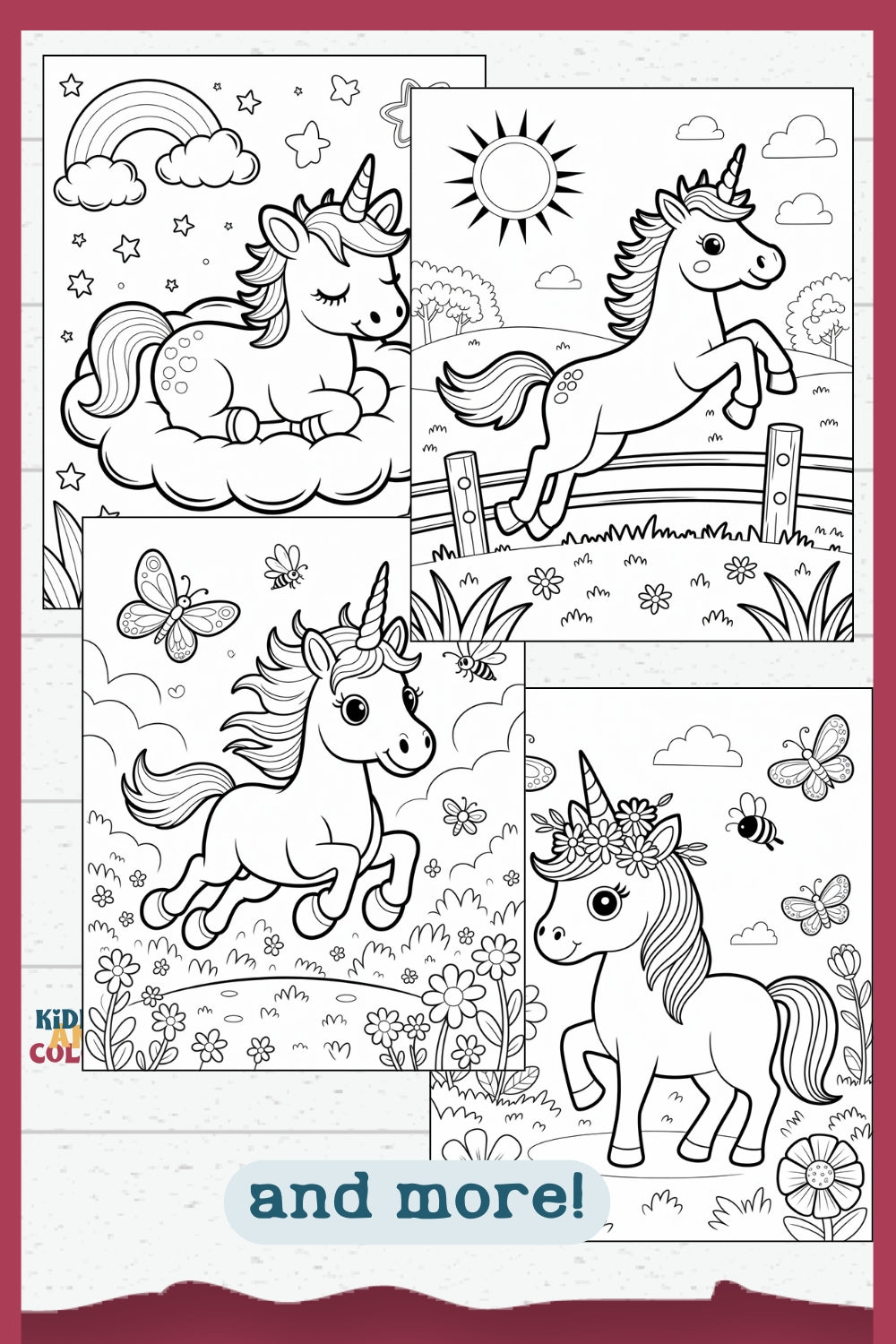 50 Unicorn Colouring Pages: Magical Colouring Book for Kids Ages 4-8 (Digital Download)