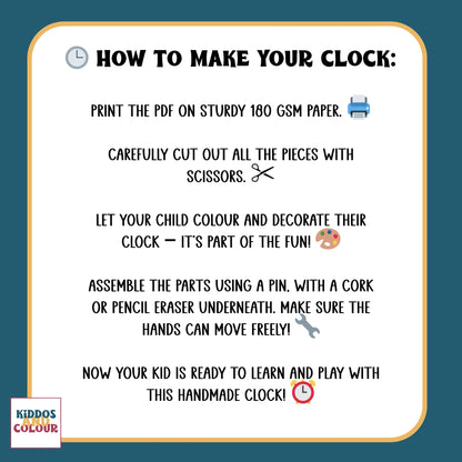 Time and Clock- Telling Time Worksheets for Kids, 25 Printable Activity Pages and DIY clock craft | Instant Download