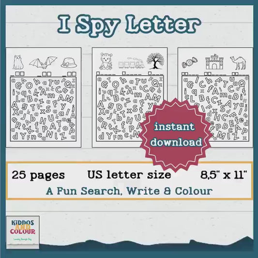 I Spy Letters Activity: Preschool Alphabet Game (Printable PDF) for Toddlers and Pre-schoolers